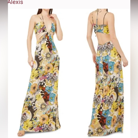 ALEXIS - Cassandra Floral Cutout Maxi Dress - Picture 9 of 9